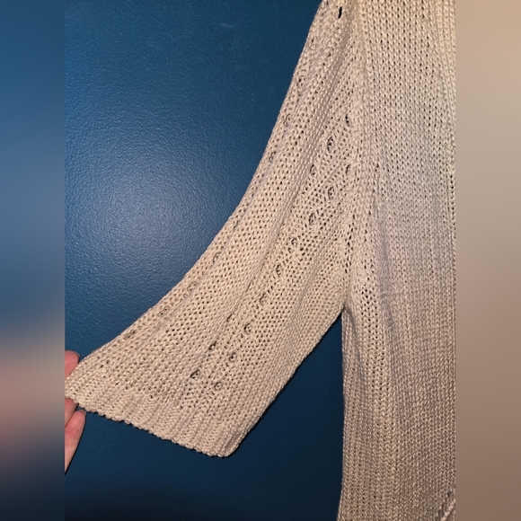 Bamboo Traders Open Knit Short Sleeve  Cardigan,  Size Large - Picture 2 of 7